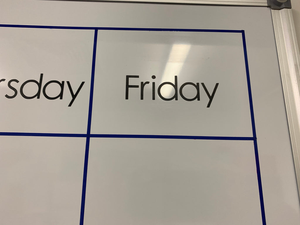 Aus Made Whiteboard Calendar - Wall Organiser for school or office - Decals Only - Days of the Week and Week Numbers -