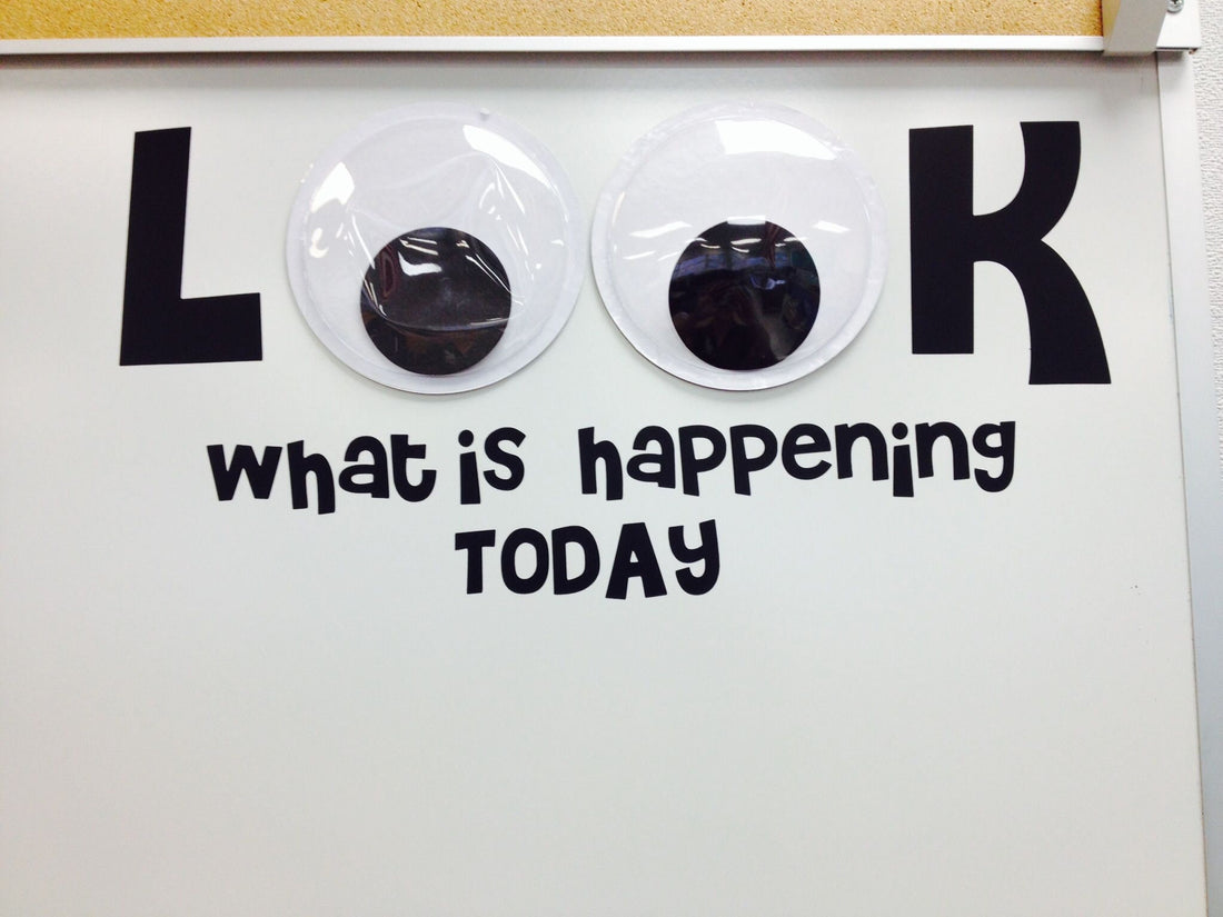 LOOK! Board decals with Large Googly eyes