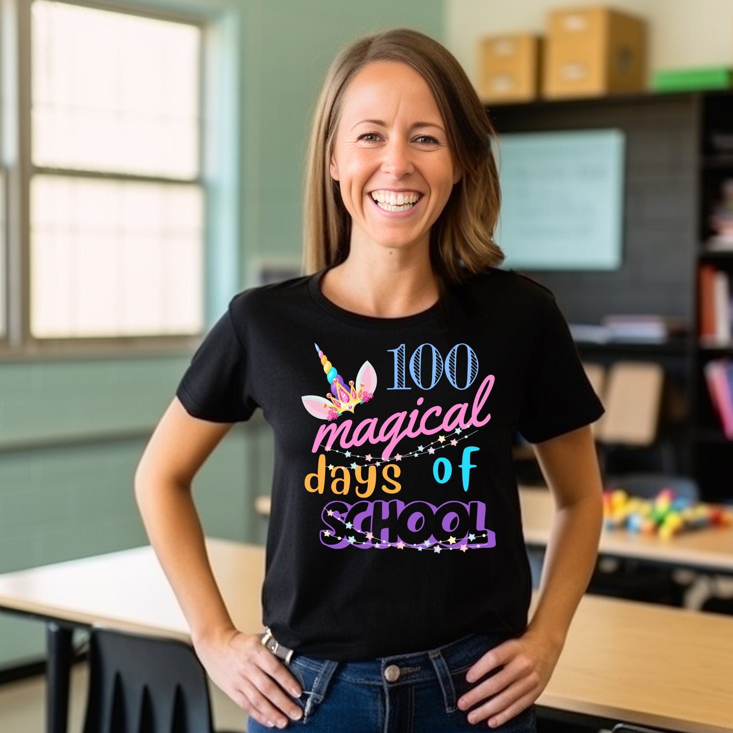 Teacher T-shirt - 100 Magical Days of School