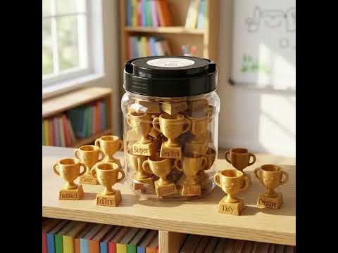 NEW!! Jar full of Champions - 30 GOLD Mini Trophies