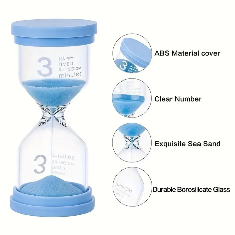 Set of 4 Large PASTEL Sand Timers -  3 min, 5 min, 15 min &amp; 30 min.
