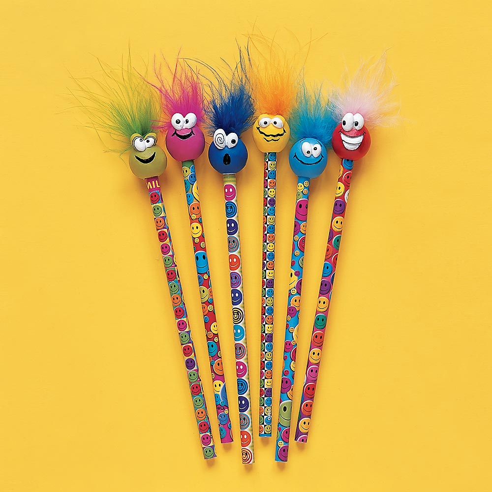 Sandy Brown Miles o Smiles Pencil with Topper