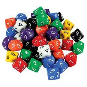 Dark Slate Gray 10 sided Dice - Pack of 10 dice