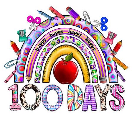 100 Days of School - Rainbow - Iron on Transfer for T-shirts
