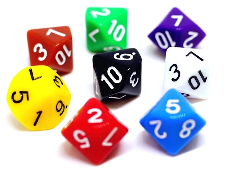 10 sided Dice - Pack of 10 dice