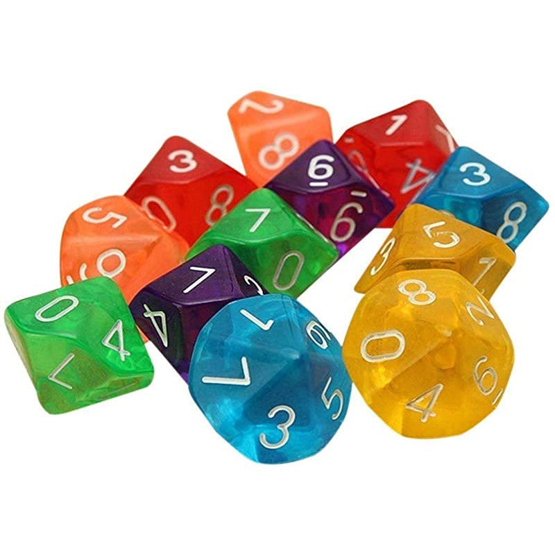 Goldenrod Transparent 8 sided Dice - Pack of 10 dice