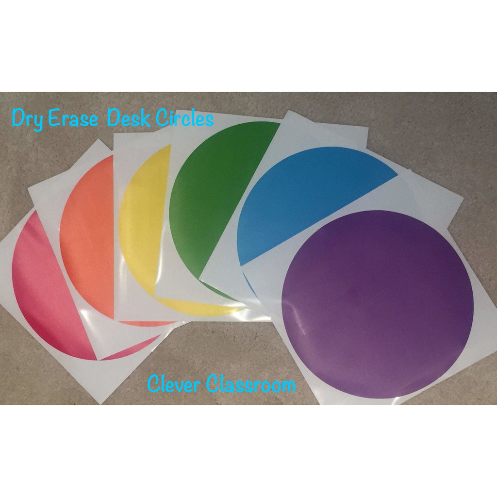 14cm diameter Aus Made - Classroom Table Dots Dry Erase Circles - Clever Classroom