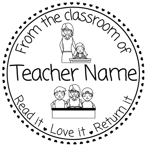 Black NEW! From the classroom of...  Personalised Teacher Stamp Self-inking 40mm round