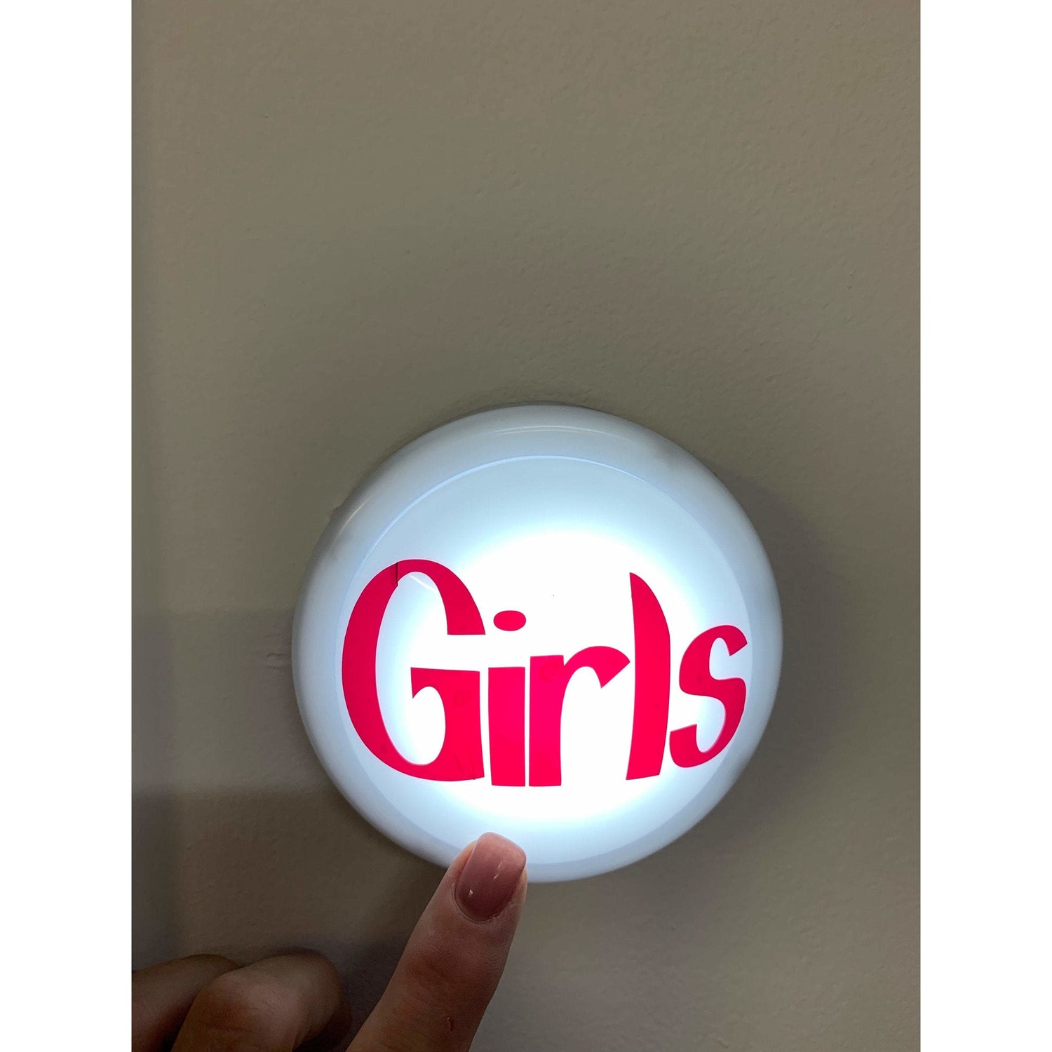 2 x small Tap / Touch / Push Lights -  for classroom use.  &quot;Boys&quot; and &quot;Girls&quot; - Clever Classroom
