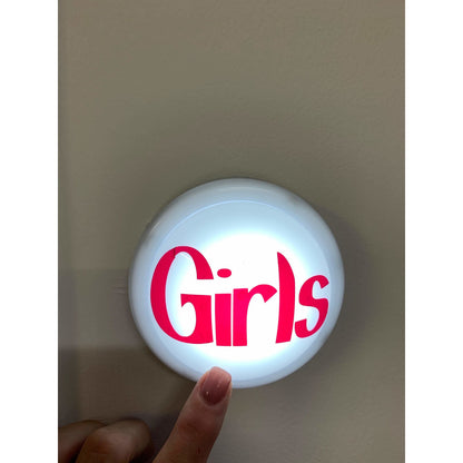 2 x small Tap / Touch / Push Lights -  for classroom use.  &quot;Boys&quot; and &quot;Girls&quot; - Clever Classroom