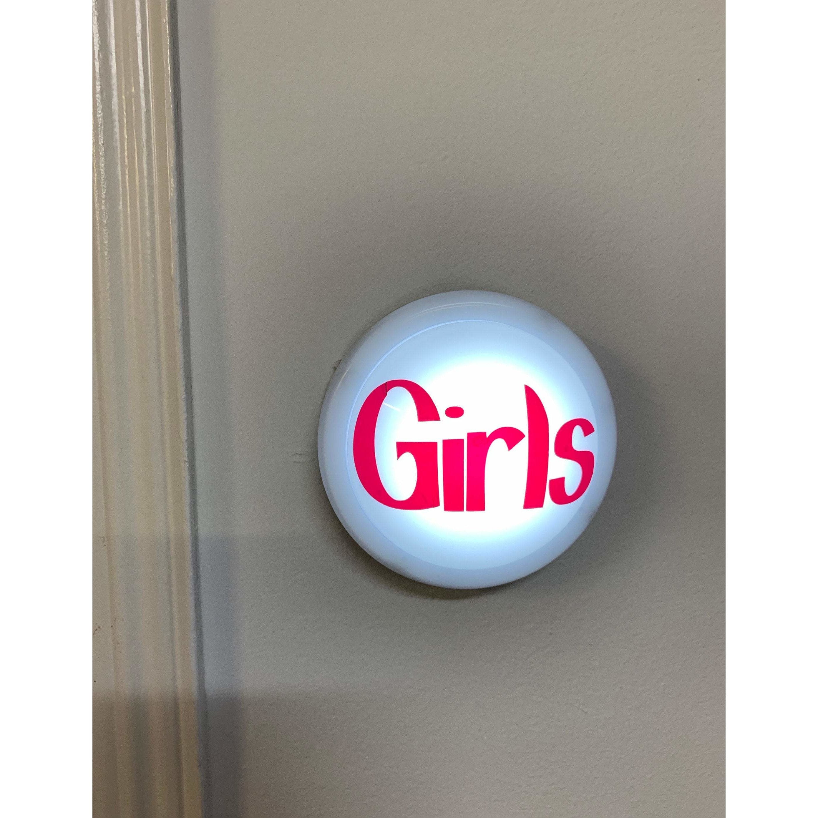 2 x small Tap / Touch / Push Lights -  for classroom use.  &quot;Boys&quot; and &quot;Girls&quot; - Clever Classroom