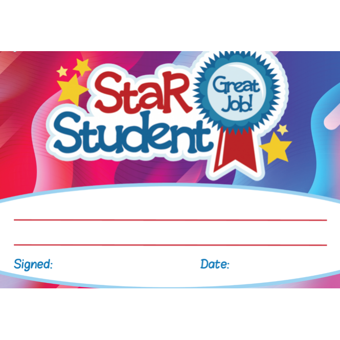 Maroon 25 &quot;Star Student&quot; Student Award Certificates