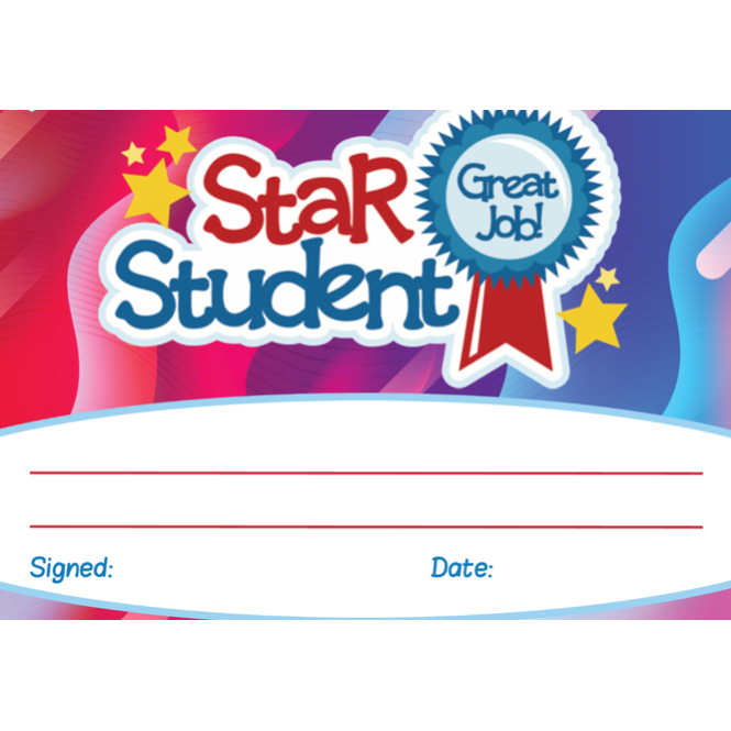 Maroon 25 "Star Student" Student Award Certificates