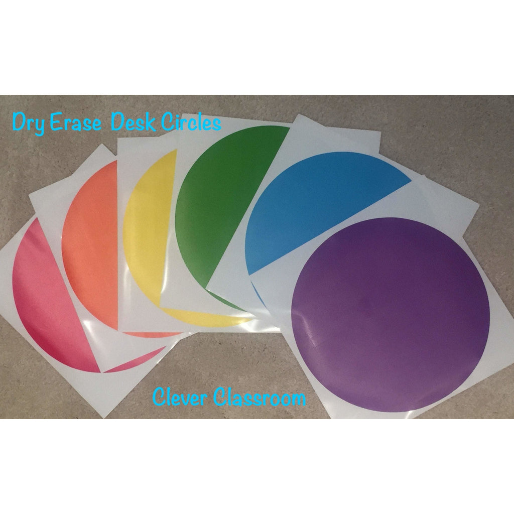 cleverclassroom-net-au - 29cm diameter Aus Made - Classroom Table Dots Dry Erase Circles - Dry Erase Desk Spots