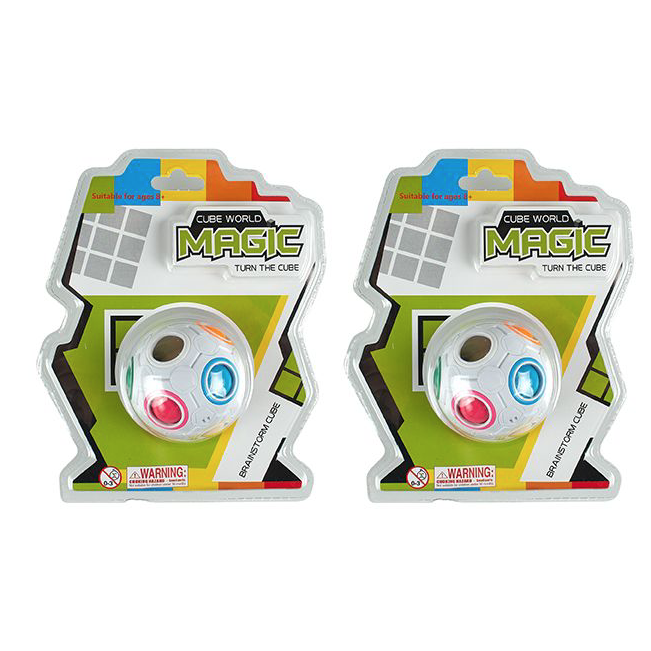 Light Gray Rainbow Magic Cube Ball Plastic Twist Puzzle Child Toy Mindfulness Stress relief