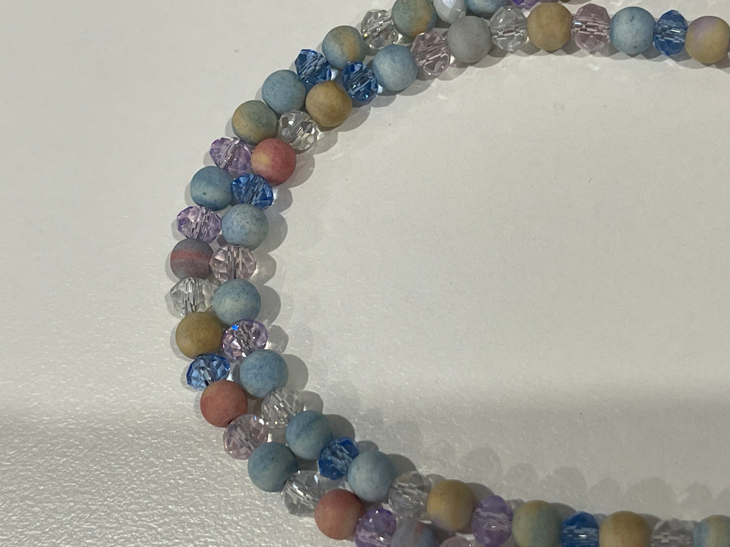 Gray NEW!! CAMELIA Pastel Rainbow Agate and Crystal Lanyard - Hand Made to Order
