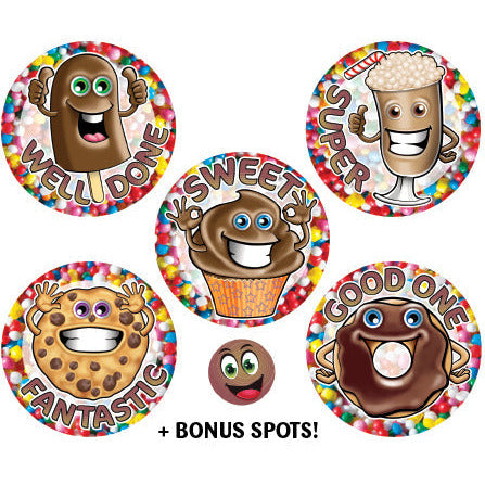 Light Gray Chocolate Scratch n Sniff Stickers - 84 stickers per pack