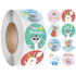 Light Gray Happy Birthday Cute Animals 2 500 on a roll -  Colourful Teacher Merit Stickers