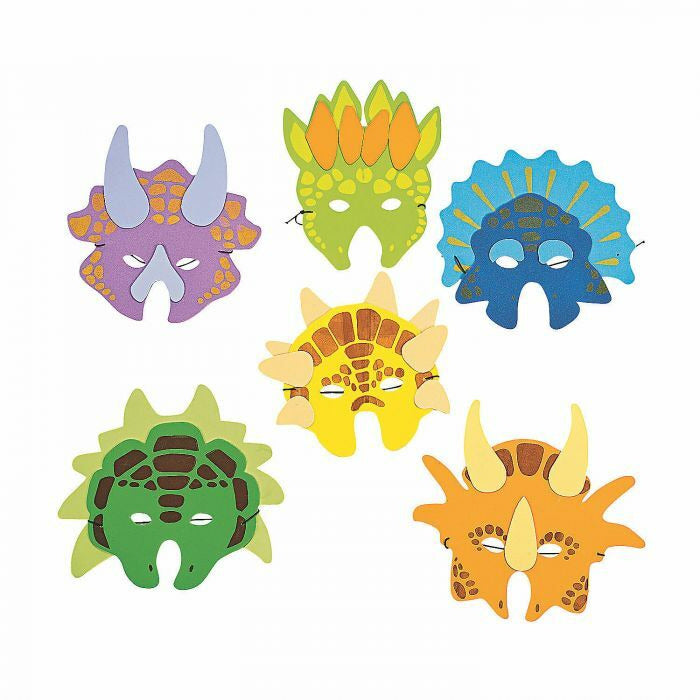 Light Gray Dinosaur Foam Masks