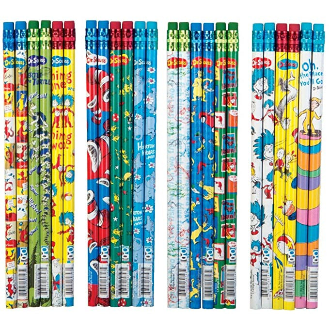 Dark Cyan Dr Seuss Story Books Yellow Box Motivational Pencils Bright Colours Classroom teacher resource