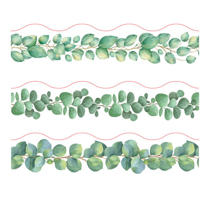 Dark Sea Green Eucalyptus Adhesive Classroom Border Roll