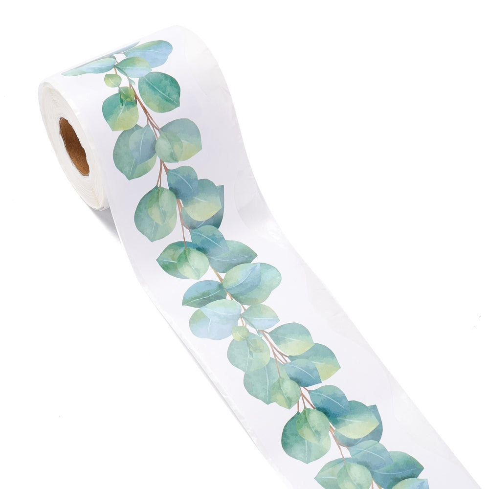 Light Gray Eucalyptus Adhesive Classroom Border Roll