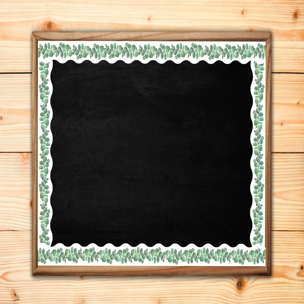 Black Eucalyptus Adhesive Classroom Border Roll