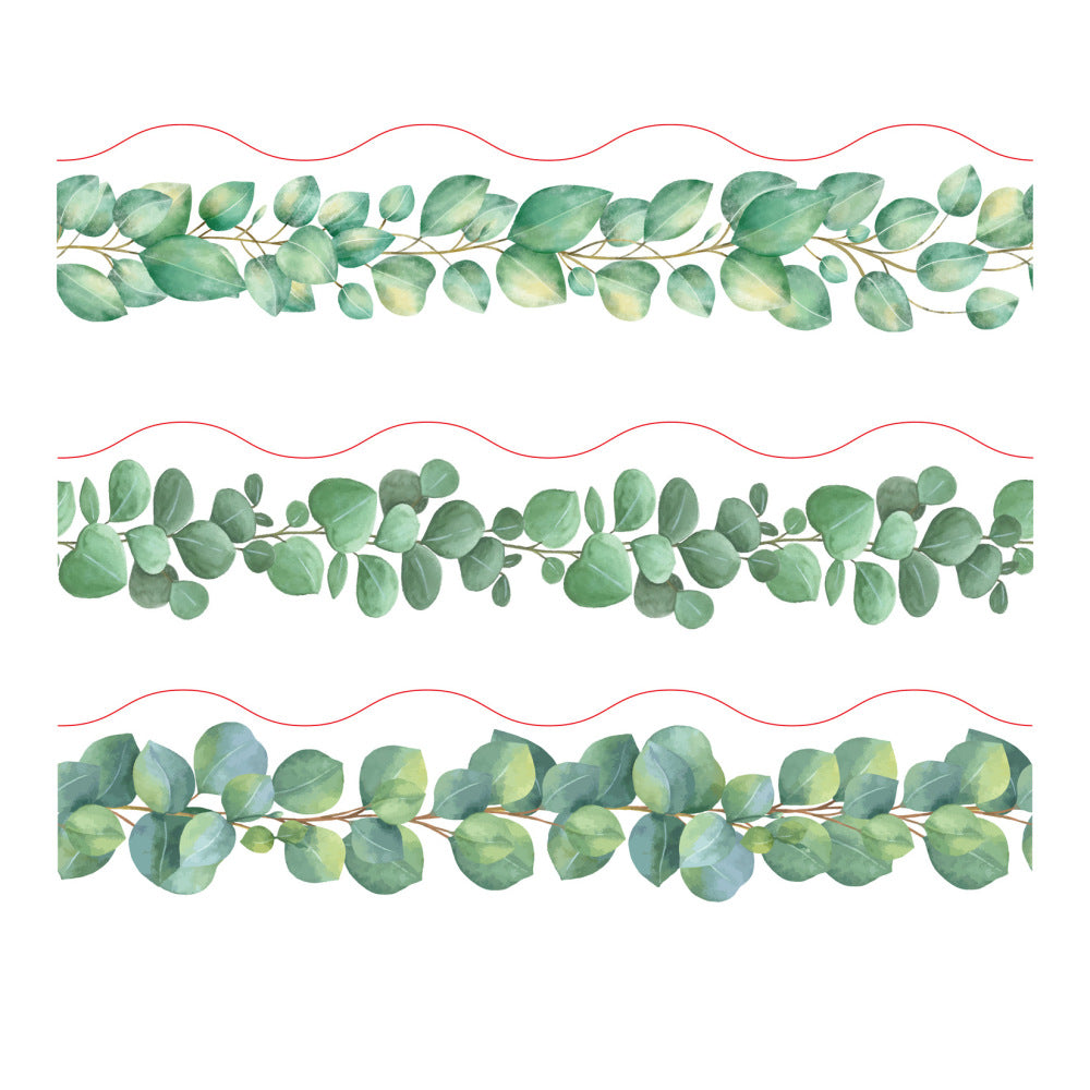 Dark Sea Green Eucalyptus Adhesive Classroom Border Roll