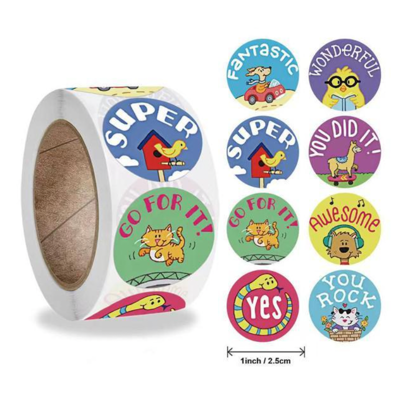 Light Gray Fantastic Award Stickers 500 on a roll - Colourful Teacher Merit Stickers
