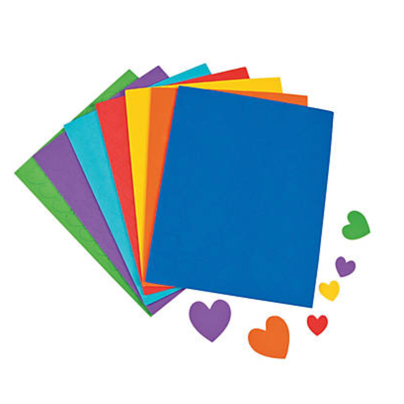 Dark Salmon Colourful Foam Self-Adhesive Hearts 7 Sheets