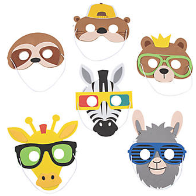 Light Gray 6 Pack Funtastic Animal Masks