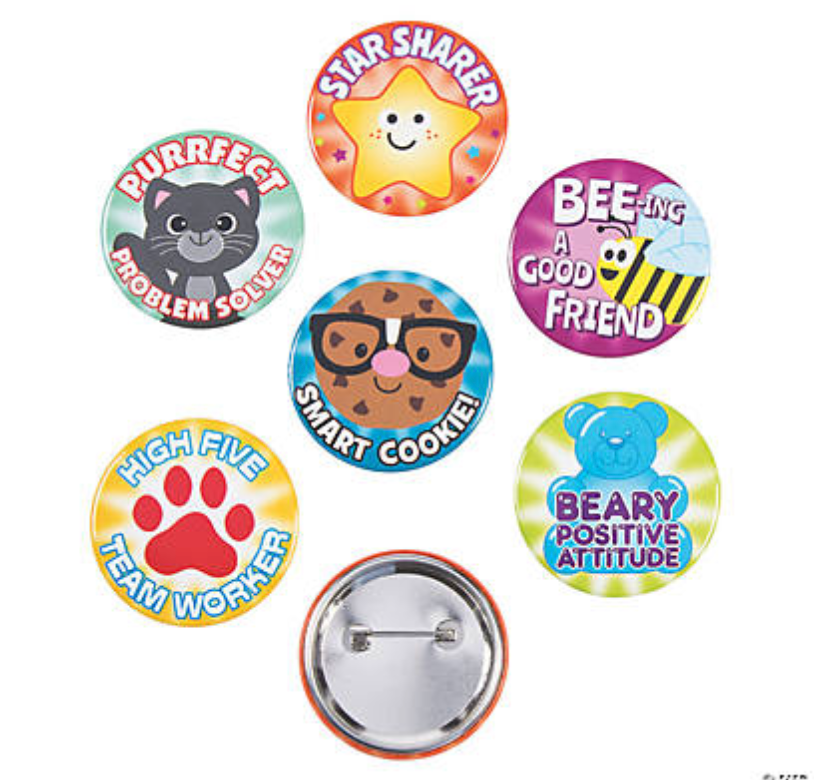 Light Gray NEW!!  Bright Good Behaviour Badges 30 Pack - 6 designs