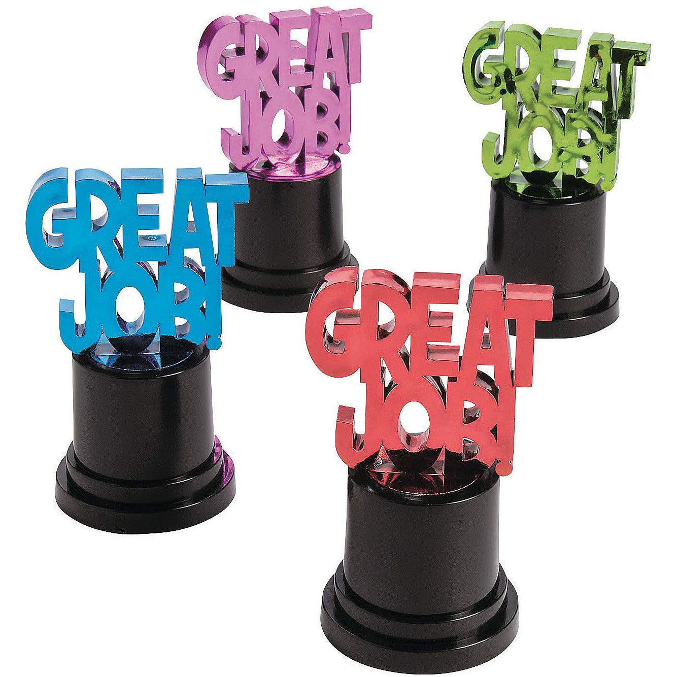 Pale Violet Red Great Job Award Incentive Trophy - Plastic Novelty item