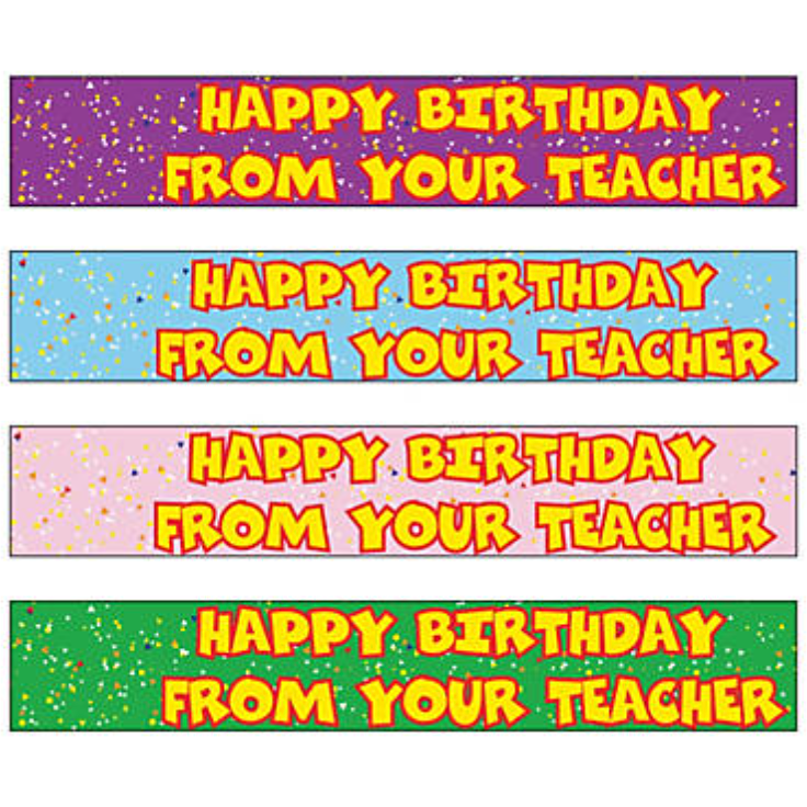 Maroon Happy Birthday from Your Teacher Pencils Class Rewards