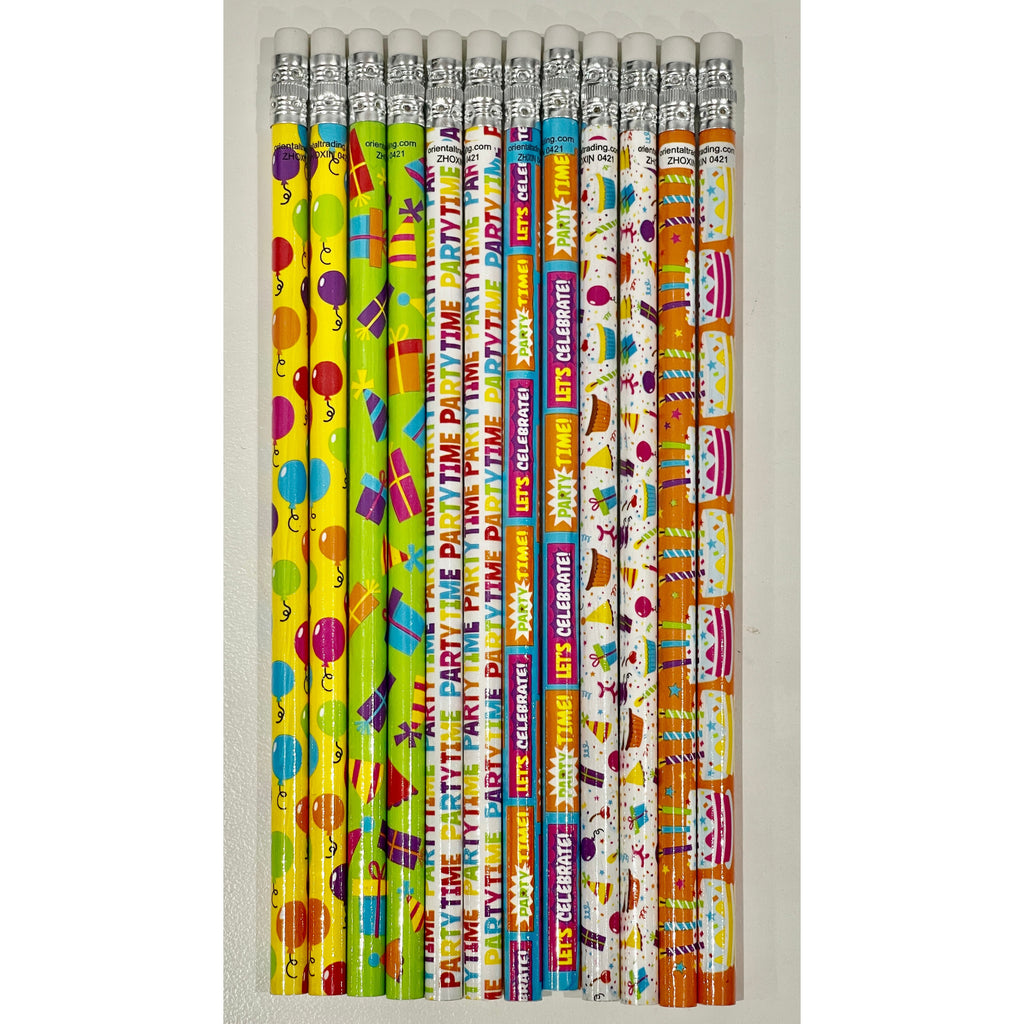 Gray Happy Birthday 3 NEW!  Pencils Bright Colours Classroom teacher resource