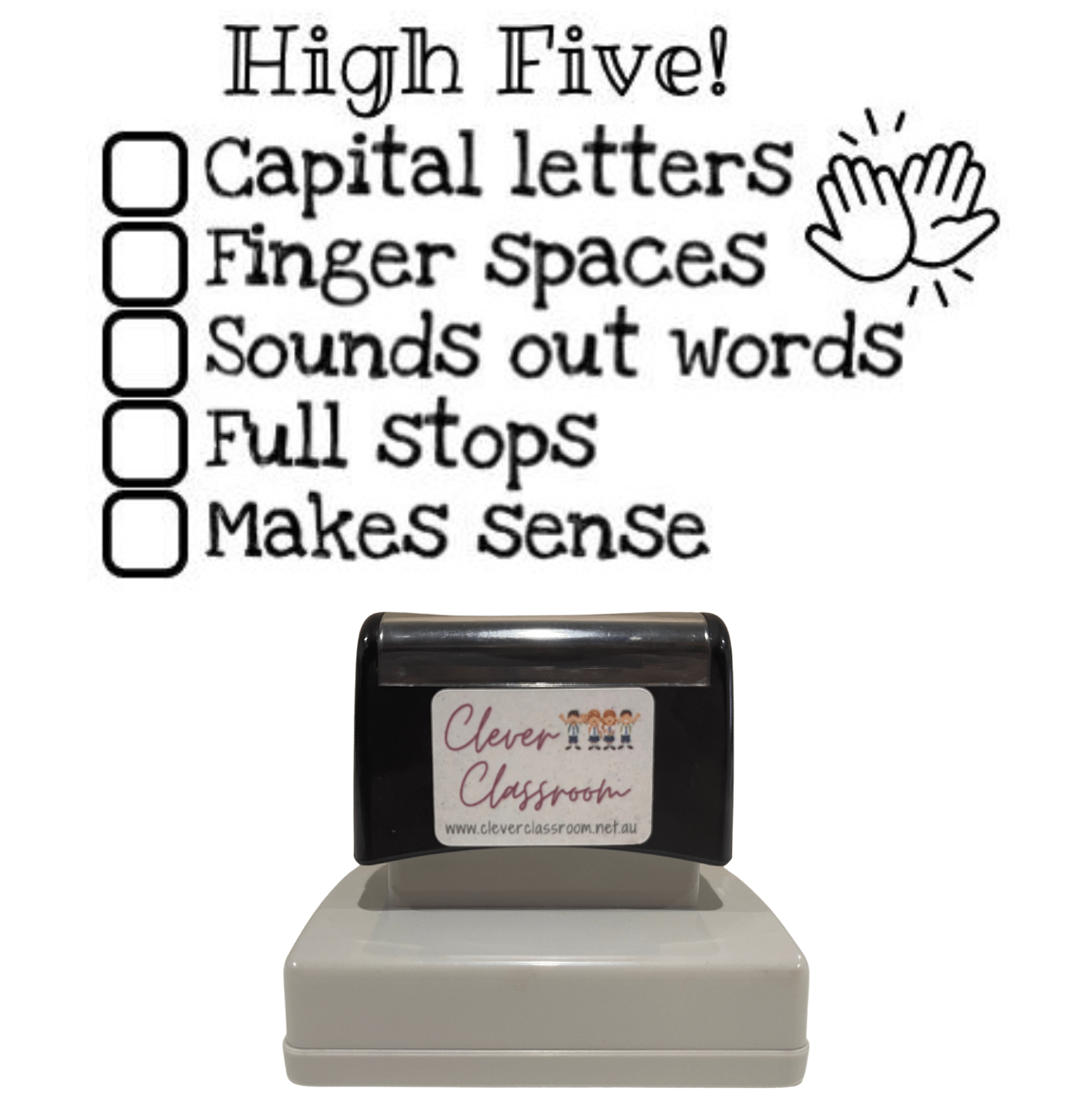 High Five Writing Stamp - Rectangle 43 x 67mm