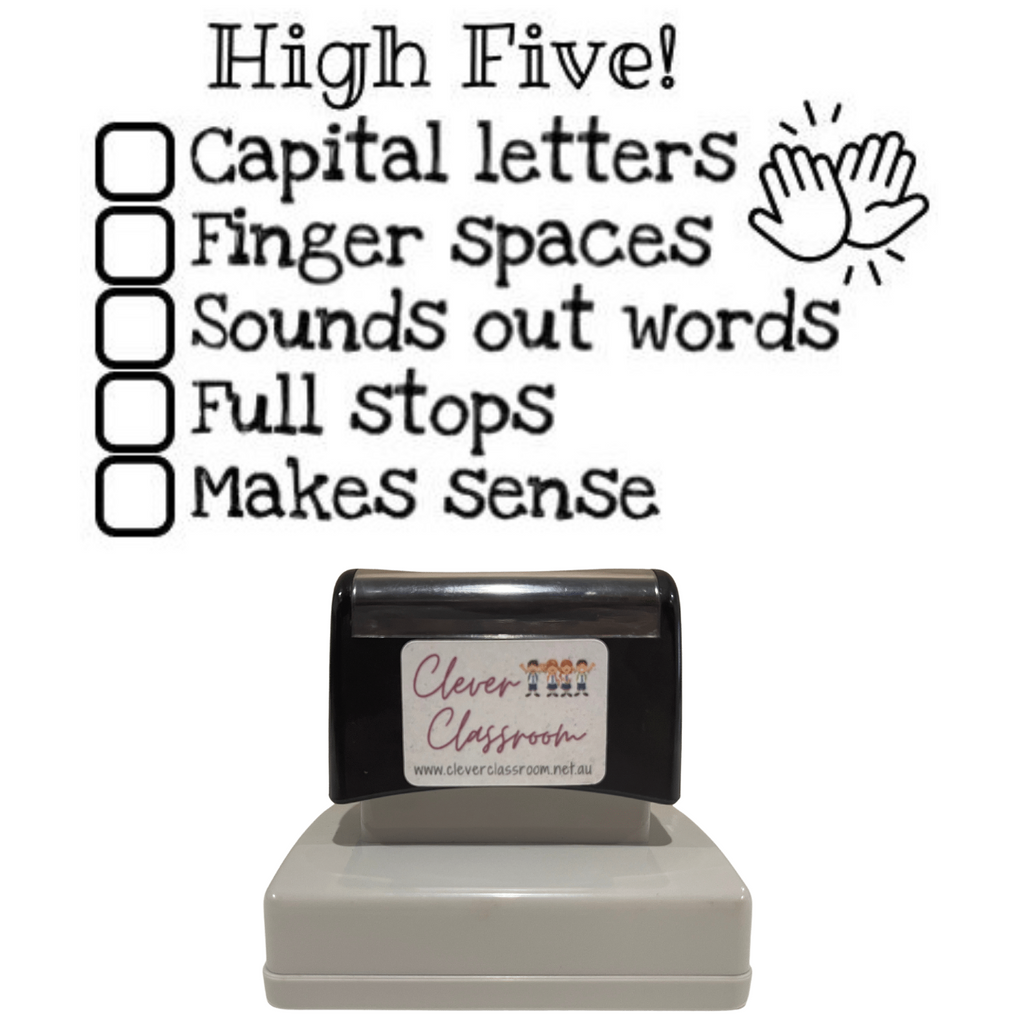 Gray High Five Writing Stamp - Rectangle 43 x 67mm
