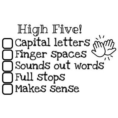 Black High Five Writing Stamp - Rectangle 43 x 67mm