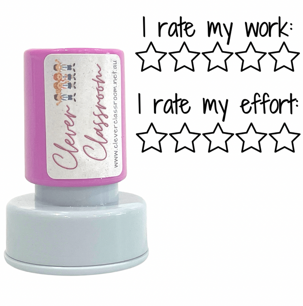 Gray I rate my work Feedback Teacher Stamp Self-inking 30mm round