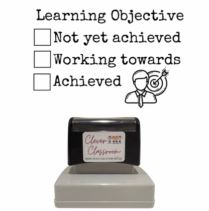 Rosy Brown Learning Objective Teacher Stamp - Rectangle 43 x 67mm