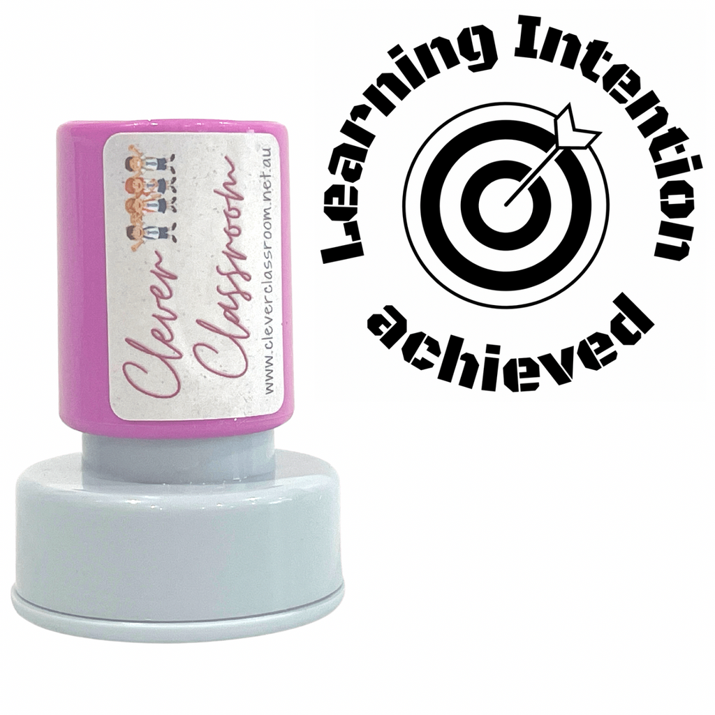 Gray Learning Intention Teacher Stamp Self-inking 30mm round