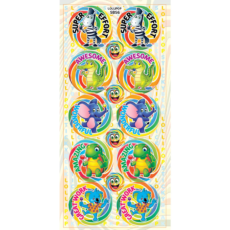 Sea Green Lollipop Scratch n Sniff Stickers - 84 stickers per pack