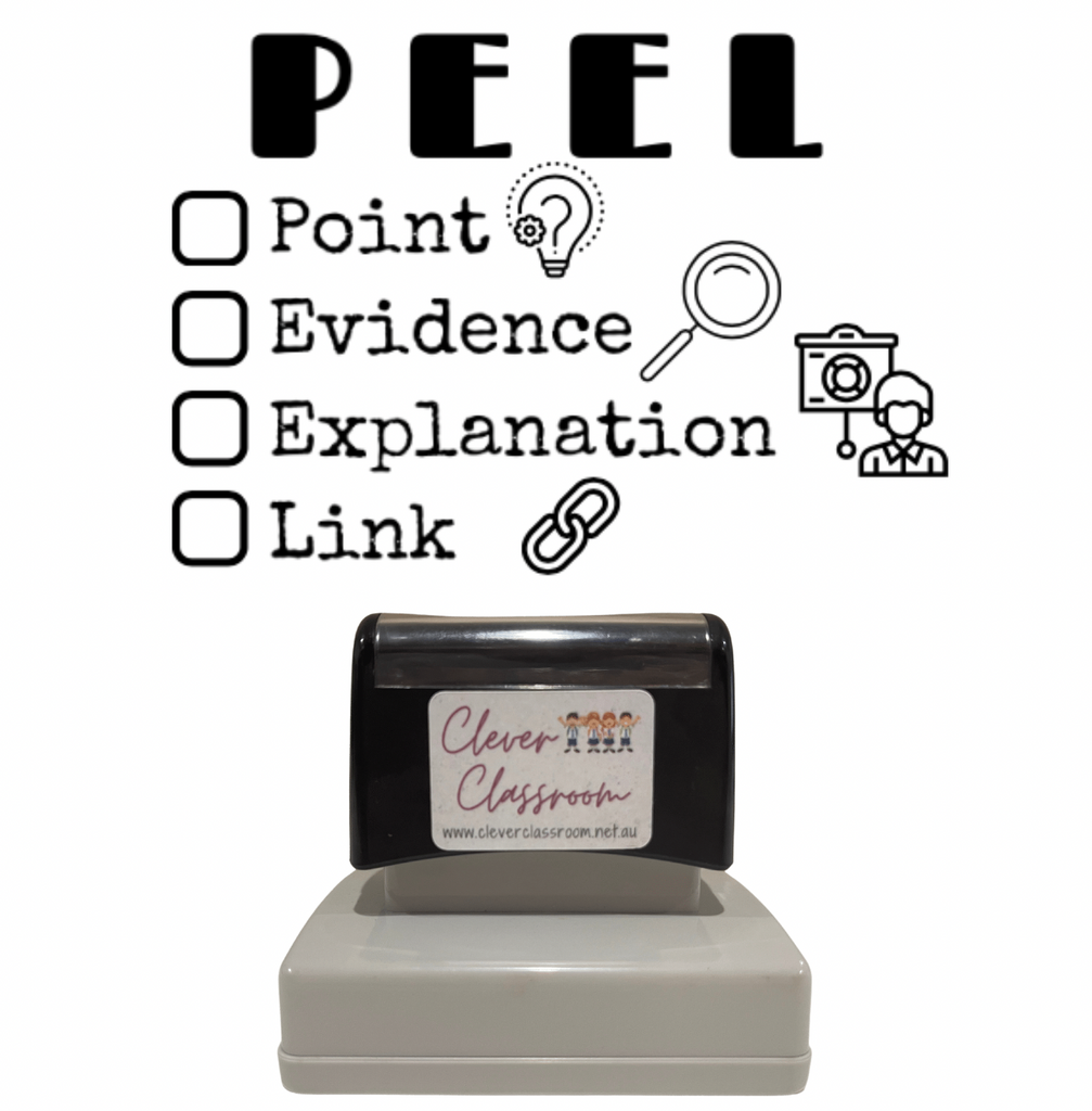 Rosy Brown PEEL Teacher Stamp - Rectangle 43 x 67mm