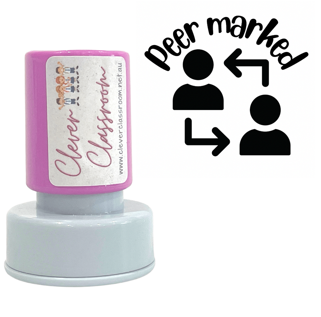 Gray Peer Marked - Teacher Stamp Self-inking 30mm round