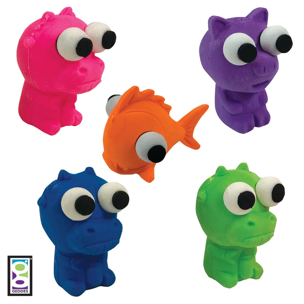 Light Coral NEW! 6 Pack Popping Eyes Pencil Toppers Mixed Pack