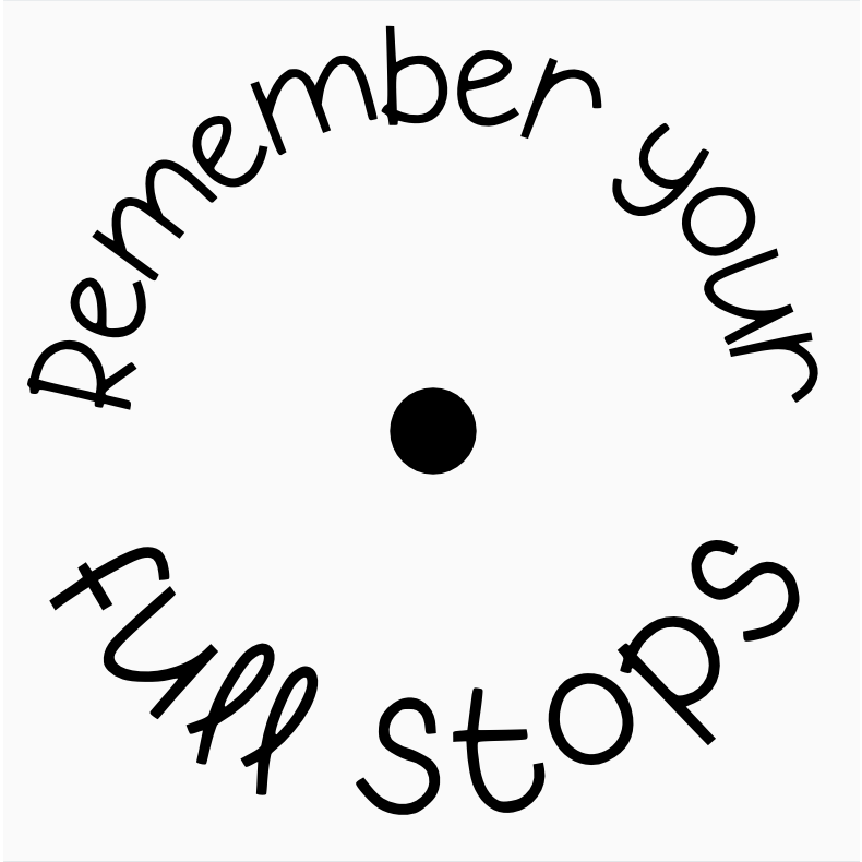 Snow Remember Full Stops Stamp Self-inking 20mm round