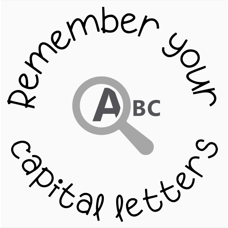 Snow Remember Capital Letters Stamp Self-inking 20mm round