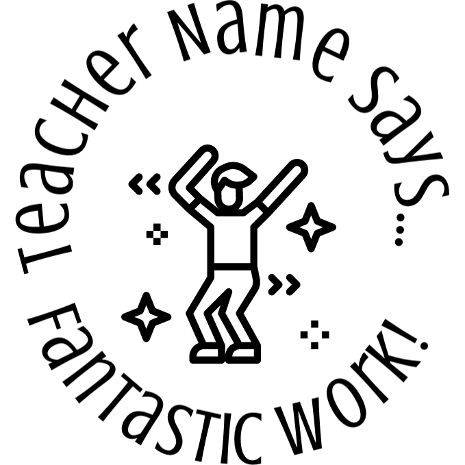 Gray Fantastic Work!  Teacher Stamp Self-inking 30mm round