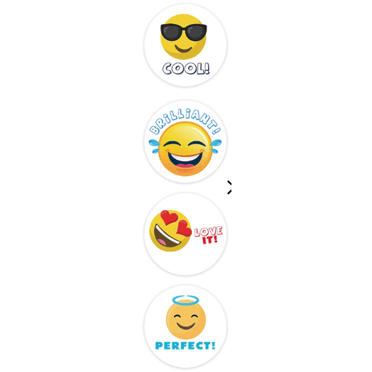 Cool 500 sur un rouleau - Autocollants Emoji Autocollants colorés de mérite  des enseignants