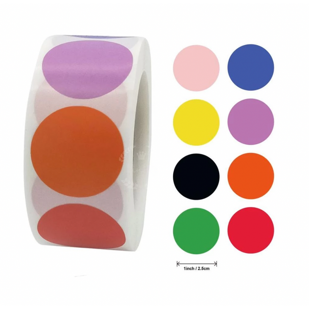 Gray *DOTS Colourful Stickers 500 on a roll - Colourful Teacher Merit Stickers